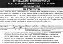Jobs in Health Department For Project Director In Peshawar KPK 2021