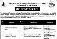 Jobs in Infrastructure Development Authority of Punjab IDAP in Lahore 2021