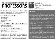 Jobs in Institute of Business Administration IBA for Teaching 2021
