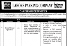 Jobs in Lahore Parking Company Limited For General Manager Operations 2021
