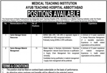Jobs in Medical Teaching Institution Ayub Teaching Hospital 2021