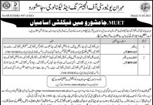 Jobs in Mehran University of Engineering & Technology MUET Faculty 2021