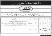 Jobs in Revenue Department For Patwari in Sialkot 2021
