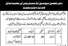 Jobs in Tehsil Municipal Administration TMA Driver 2021