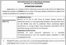 Jobs in The Institute of Strategic Studies in Islamabad 2021