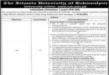 Jobs in The Islamia University of Bahawalpur 2021