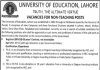 Jobs in University of Education Lahore 2021