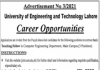 Jobs in University of Engineering & Technology UET in Lahore 2021