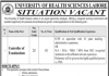 Jobs in University of Health Sciences Lahore Controller of Examination 2021