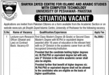 Jobs in University of Peshawar in Peshawar KPK 2021