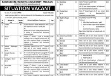 Jobs in Bahauddin Zakariya University Multan 2021