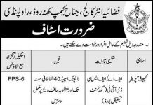 Jobs in Fazaia Inter College Jinnah Camp Rawalpindi for Computer Operator 2021