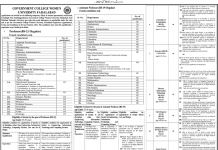 Jobs in Government College Women University Faisalabad For Teaching & Non Teaching Staff 2021