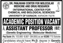 Jobs in International Center For Chemical & Biological Sciences in Karachi 2021