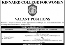 Jobs in Kinnaird College For Women Teaching & Non Teaching Staff 2021