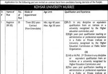 Jobs in Kohsar University Murree For Management Staff 2021