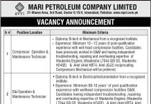 Jobs in Mari Petroleum Company Limited MPCL in Islamabad 2021