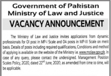 Jobs in Ministry of Law & Justice in Islamabad 2021