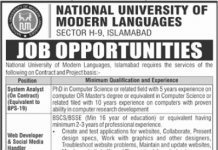Jobs in National University of Modern Languages NUML For IT Experts 2021
