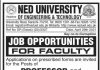 Jobs in NED University of Engineering & Technology Faculty Staff 2021