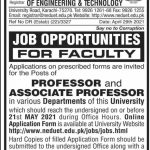 Jobs in NED University of Engineering & Technology Faculty Staff 2021