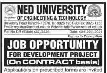 Jobs in NED University Of Engineering & Technology in Karachi 2021