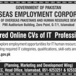 Jobs in Overseas Employment Corporation OEC for IT Professionals