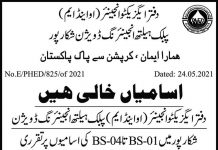 Jobs in Public Health Engineering Division in Shikarpur 2021