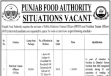 Jobs in Punjab Food Authority Walk In Interviews 2021