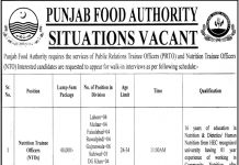 Jobs in Punjab Food Authority Walk In Interviews 2021