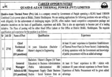 Jobs in Quaid e Azam Thermal Power Private Limited QATPL in Sheikhupura 2021