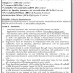 Jobs in Sardar Bahadur Khan Women University SBKWU in Quetta Balochistan 2021