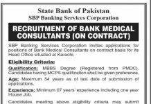 Jobs in SBP Banking Services Corporation For Bank Medical Consultants 2021