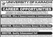 Jobs in University of Karachi For Directors in Karachi 2021