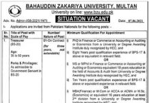 Jobs in Bahauddin Zakariya University BZU Multan 2021