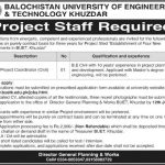 Balochistan University of Engineering & Technology Job 2021 For Project Coordinator Civil
