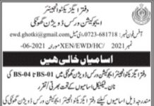Jobs in Education Works Division in Ghotki 2021
