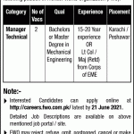 Jobs in Frontier Works Organization FWO Manager Technical 2021