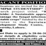 GC University Job 2021 For MPhil Studentship