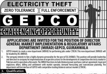 Jobs in Gujranwala Electric Power Company Limited GEPCO For Director General 2021