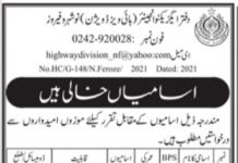 Jobs in Highways Division For Miscellaneous Staff in Naushahro Feroze 2021