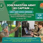 Jobs in Pakistan Army As A Captain Through Direct Short Service Commission 2021