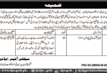Jobs in Law & Parliamentary Affairs Department in Lasbela Balochistan 2021