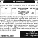 Pak Army Cadet College Mastung Job 2021 For Laboratory Assistant