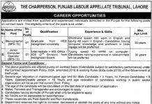 Jobs in Punjab Labour Appellate Tribunal via NTS 2021