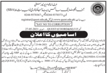 Jobs in Quaid e Awam University of Engineering Science & Technology in Nawab Shah 2021