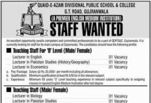 Jobs in Quaid-e-Azam Divisional Public School & College GRW 2021