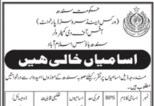 Jobs in Sindh House Islamabad For Non Technical Staff 2021