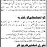 Universities & Boards Department Jobs 2021 For Controller of Examinations