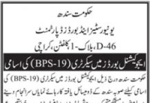 Universities & Boards Department Jobs 2021 For Secretary